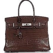 Hermes Havane Matte Porosus Croc Birkin Bag