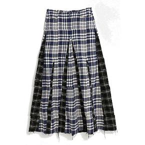 Our Legacy Black and Blue Coastal Flannel Rebel Skirt