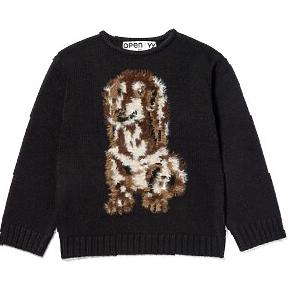 Open Yy Shaggy Jacquard Dog Sweater