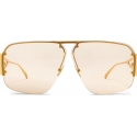  Bottega Veneta Gold Tone Gradient Effect Aviator Shades