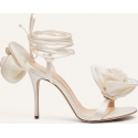  Magda Butrym Double Flower Heel Sandals in Ivory