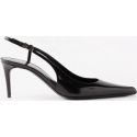  Saint Laurent Vendome Point-Toe Patent-Leather Sandals