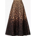  Valentino Leopard-Print Flared Silk Maxi Skirt