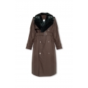  Burberry Kennington Trench Coat with Fur Collar