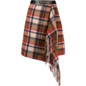  Bapy by *a Bathing Ape Plaid Draped Midi Skirt